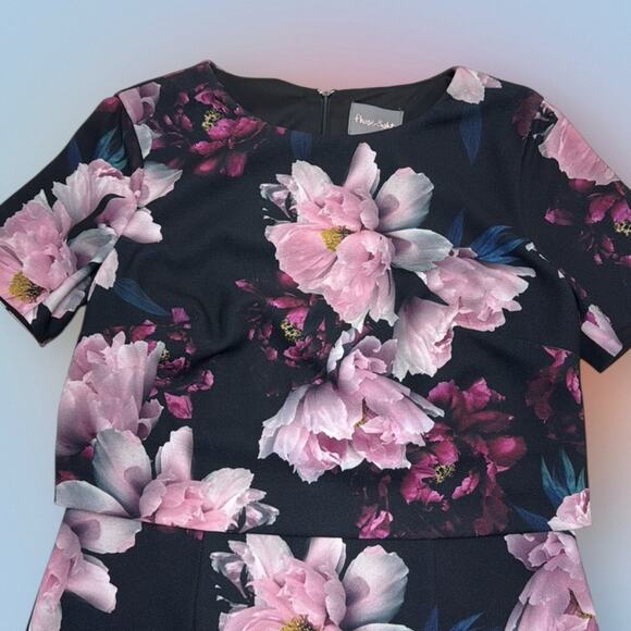 PHASE EIGHT Women’s 10 Black Pink Floral Dress - Picture 2 of 6